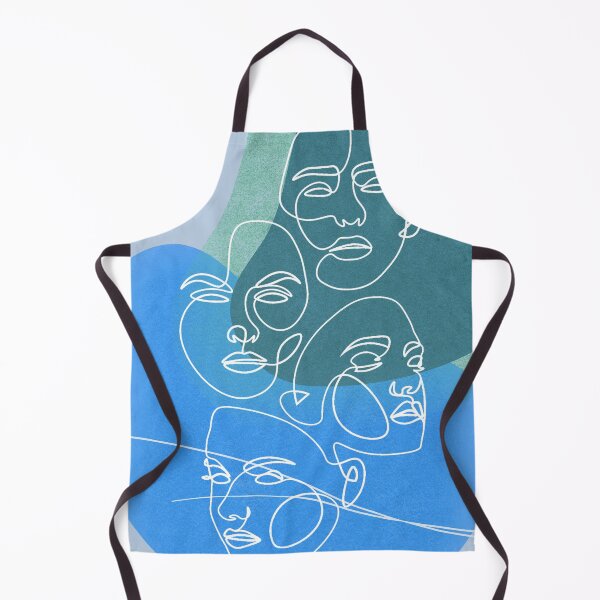 Item preview, Minimalist design faces line art Blue designed and sold by Eldoradoo.