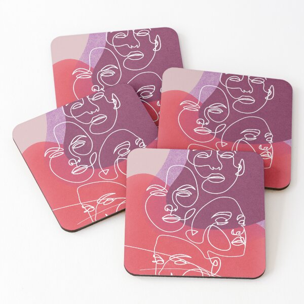 Item preview, Minimalist design multiple faces line art Pink designed and sold by Eldoradoo.