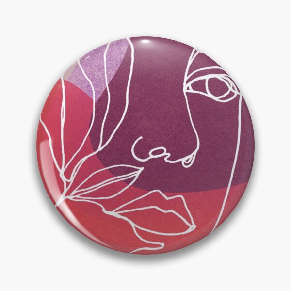 Item preview, Minimalist design faces with leaves line art Pink designed and sold by Eldoradoo.