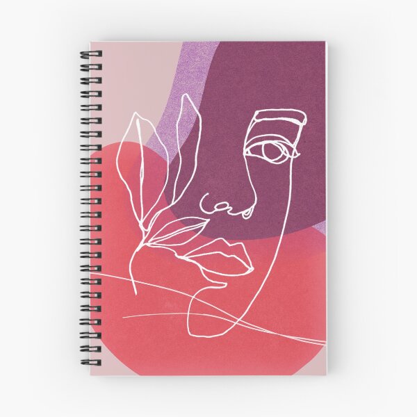 Item preview, Minimalist design faces with leaves line art Pink designed and sold by Eldoradoo.
