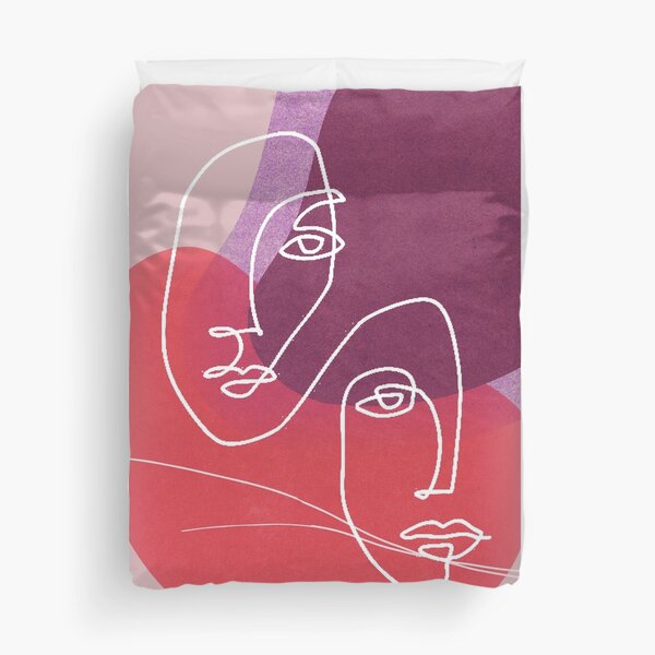 Item preview, Minimalist design twins face line art Pink designed and sold by Eldoradoo.