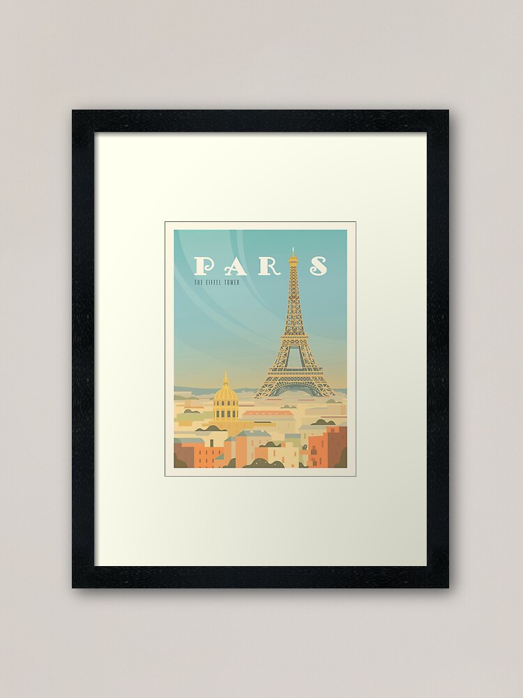 Alternate view of Paris Vintage Travel Poster Mid Century Commercial Art Framed Art Print