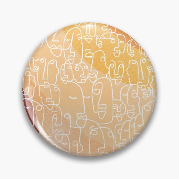 Item preview, Minimalist design faces patchwork big line art terracotta designed and sold by Eldoradoo.