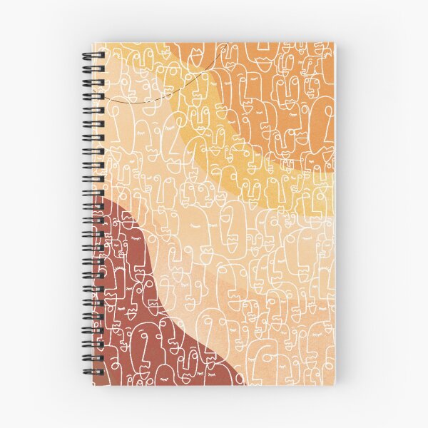 Item preview, Minimalist design faces patchwork big line art terracotta designed and sold by Eldoradoo.
