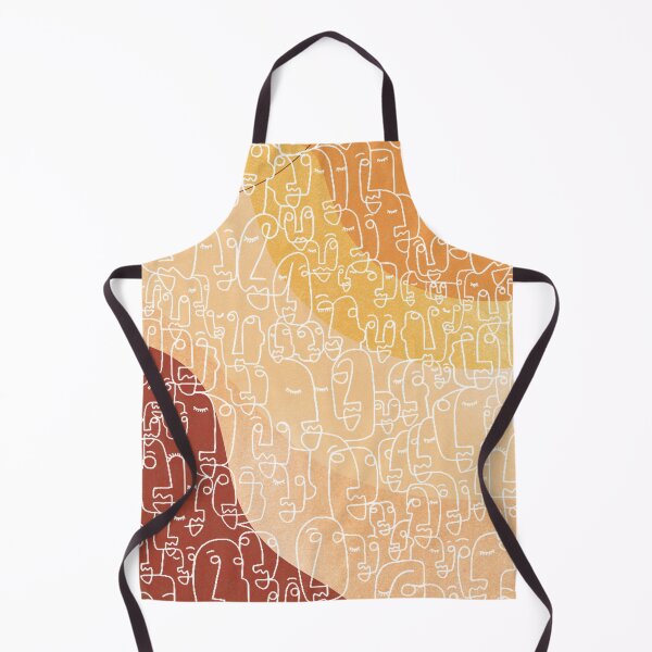 Item preview, Minimalist design faces patchwork big line art terracotta designed and sold by Eldoradoo.