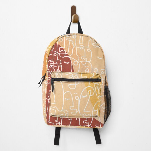 Item preview, Minimalist design faces patchwork big line art terracotta designed and sold by Eldoradoo.