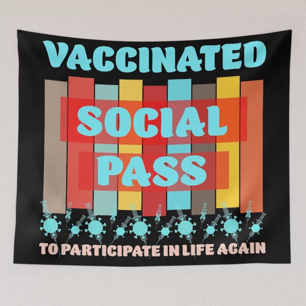 Item preview, Vaccinated - Social Pass - Vaccine - Vaccination - Club Pub  designed and sold by Rami Khalifah.