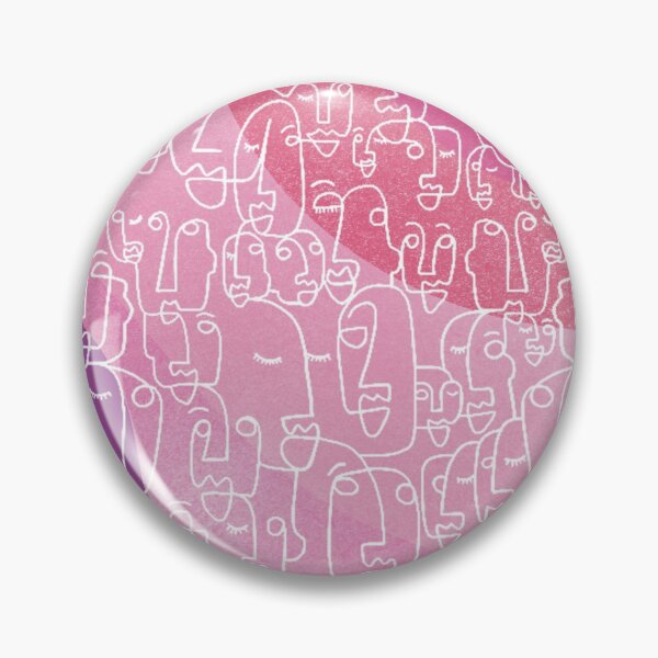 Item preview, Minimalist design faces patchwork big line art Pink designed and sold by Eldoradoo.