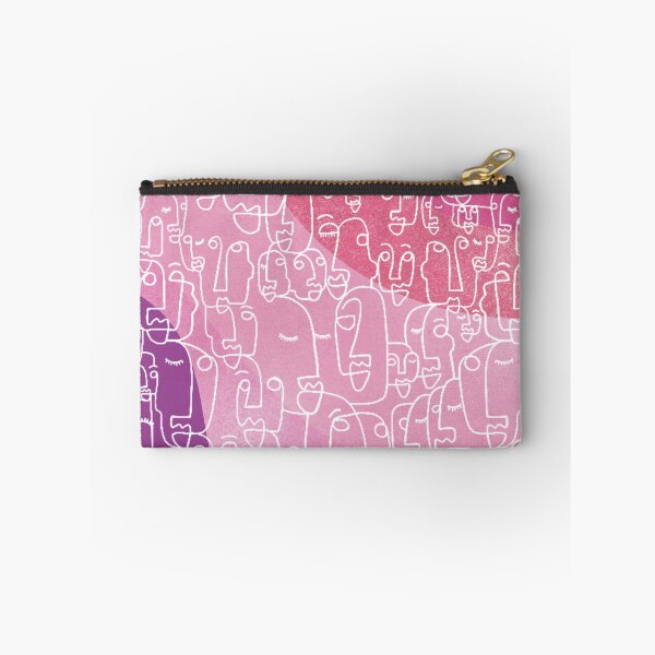 Item preview, Minimalist design faces patchwork big line art Pink designed and sold by Eldoradoo.