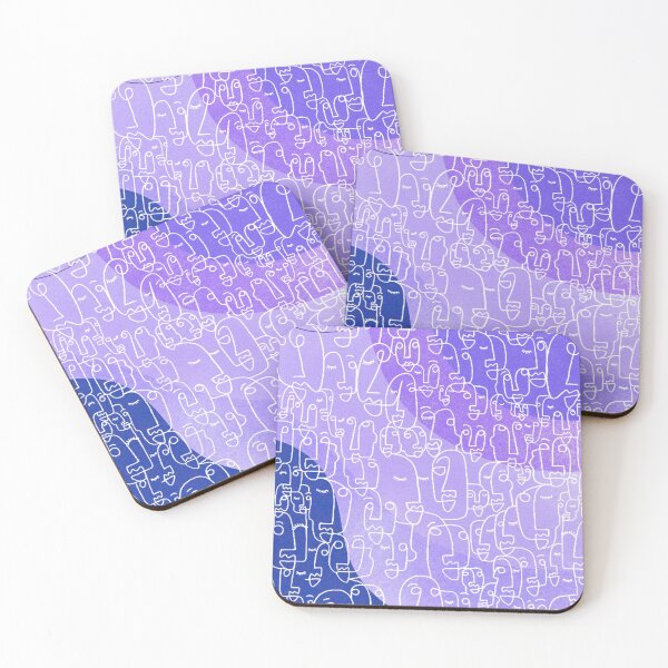 Item preview, Minimalist design faces patchwork big line art Purple designed and sold by Eldoradoo.