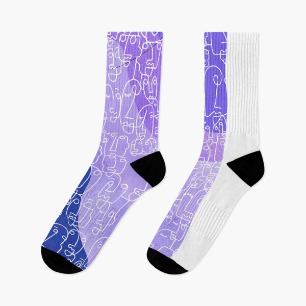 Item preview, Minimalist design faces patchwork big line art Purple designed and sold by Eldoradoo.