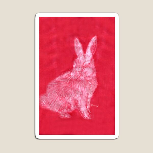 White Rabbit (Monochromatic Hue Series) Magnet