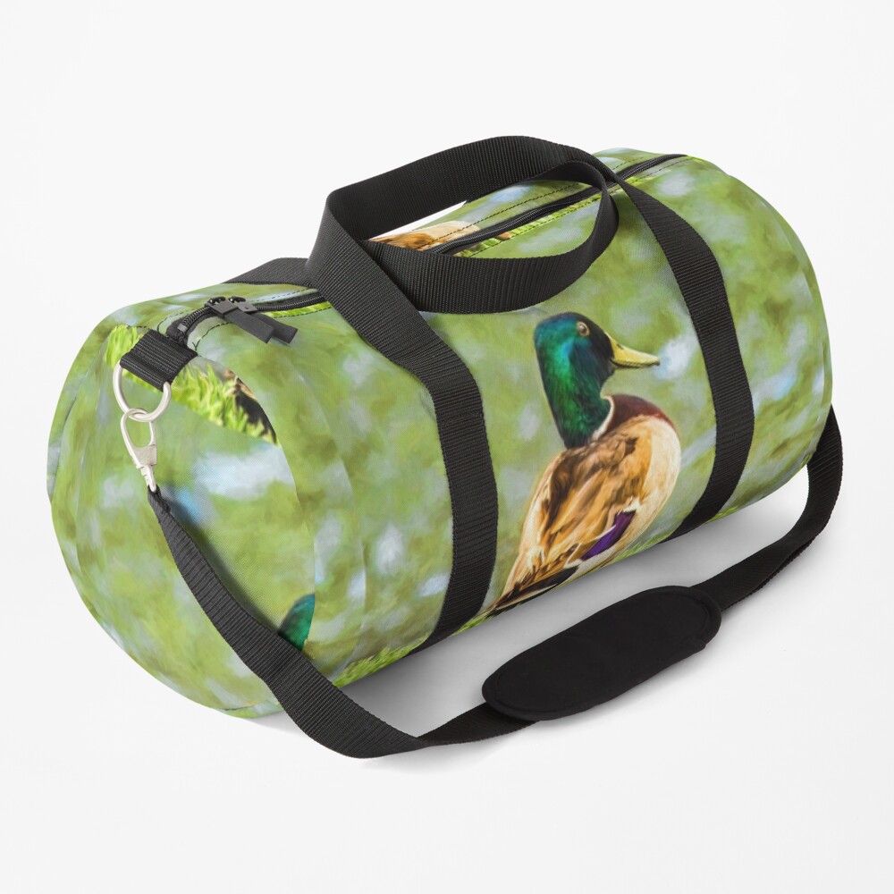 Male Mallard Bokeh Duffle Bag