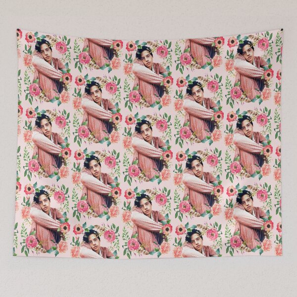 Item preview, Cole Sprouse (Pink Suit with Floral Frame) Half Body #9 designed and sold by thePeachPit.