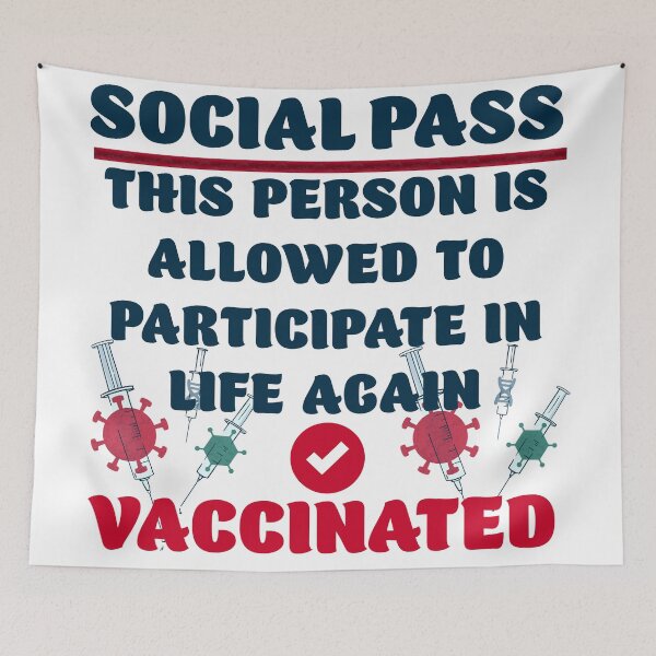 Item preview, Vaccinated - Social Pass - Vaccine - Vaccination - Club Pub  designed and sold by Rami Khalifah.