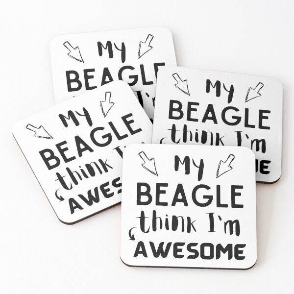 Item preview, My beagle think im awesome funny quote cartoon beagle designed and sold by OneTimeEngineer.
