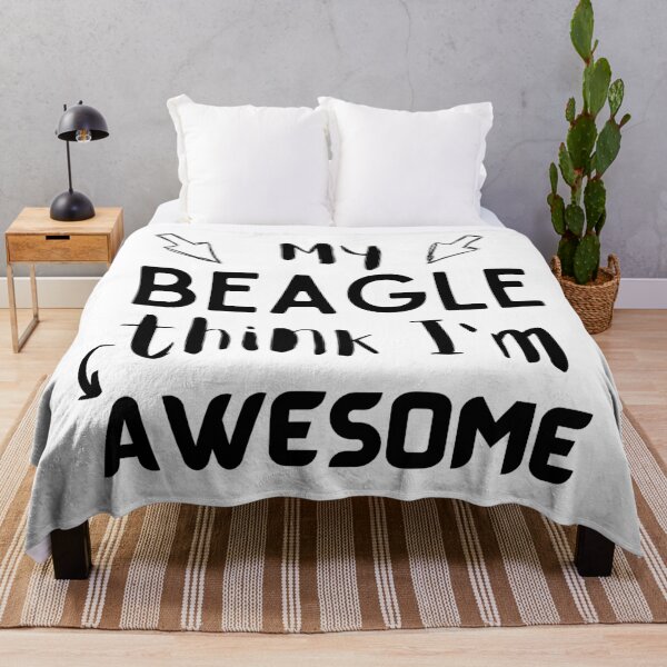 Item preview, My beagle think im awesome funny quote cartoon beagle designed and sold by OneTimeEngineer.