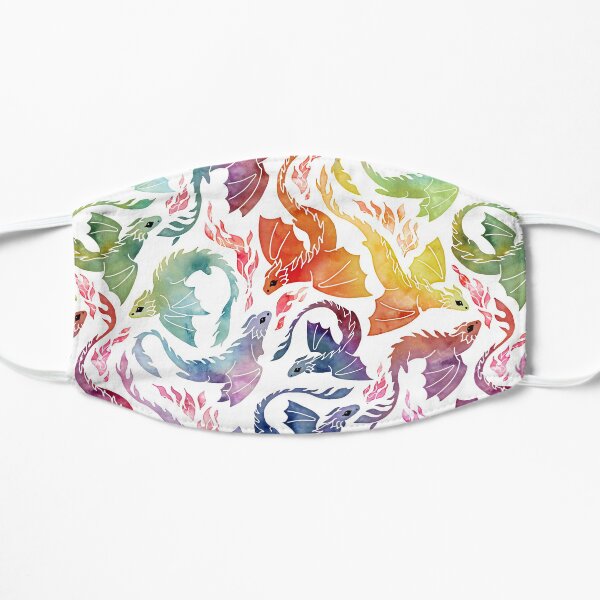 Dragon fire rainbow Flat Mask