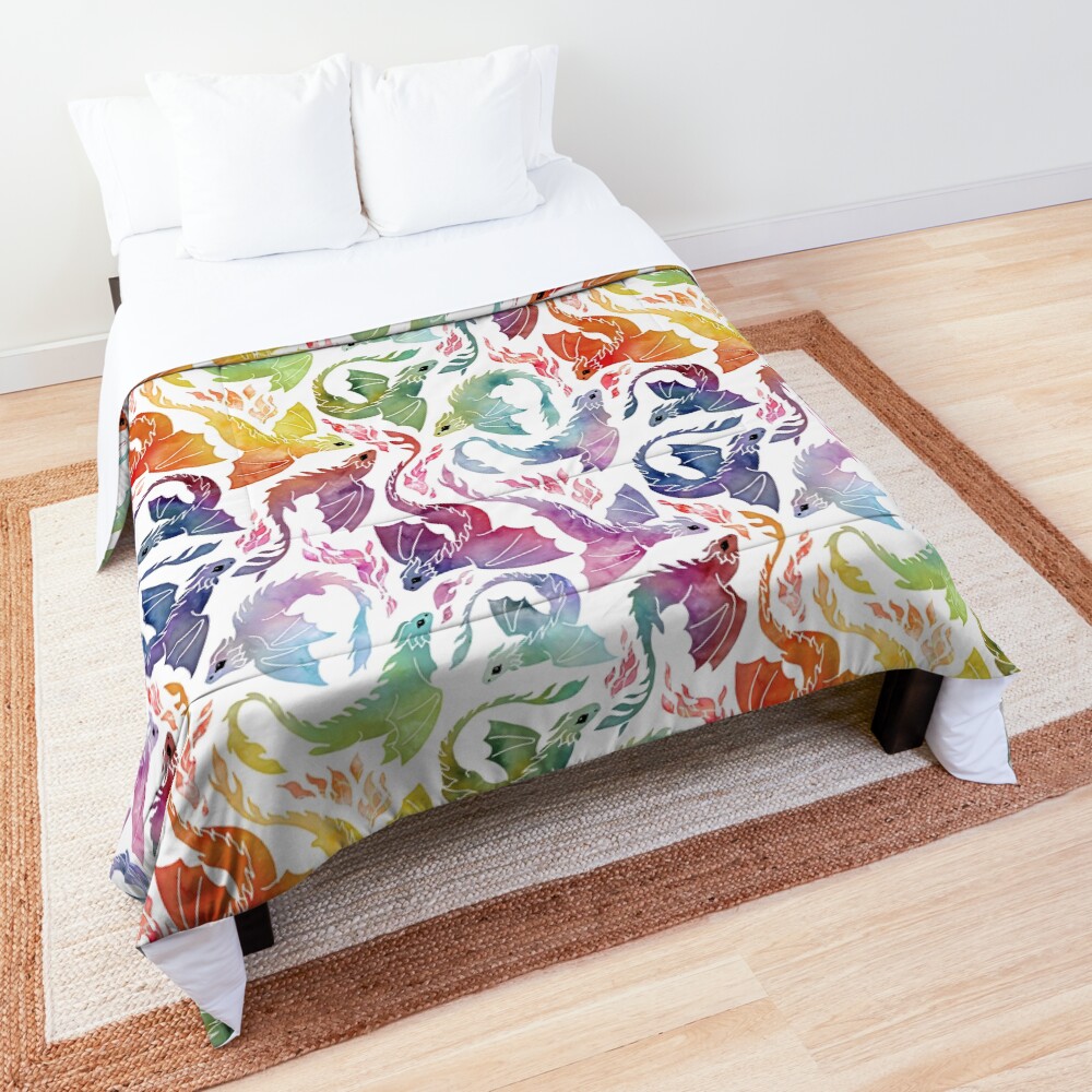 Dragon fire rainbow Comforter