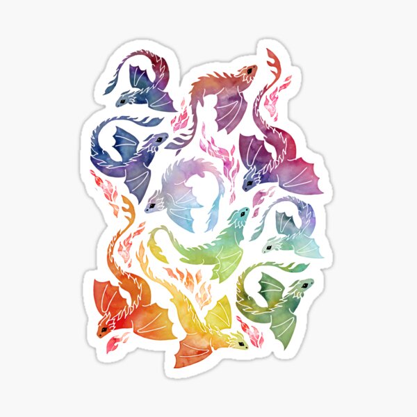 Dragon fire rainbow Sticker