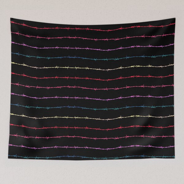 Item preview, Rainbow barbed wire pattern designed and sold by chihuahuashower.