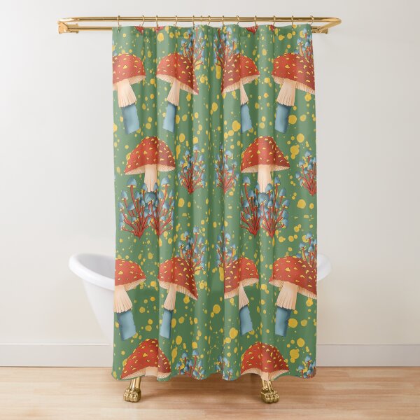 Mushrooms in the Woods Shower Curtain