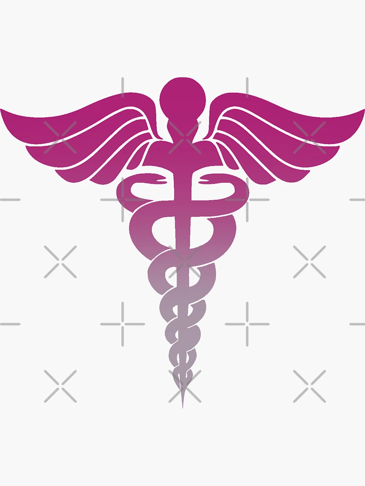 Purple ombré medical symbol snake cross nurse doctor caduceus