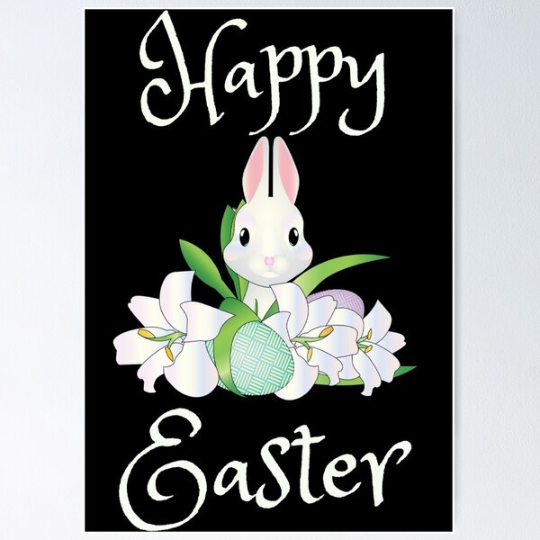 Item preview, Happy Cute Easter Bunny In A Flowers Nest designed and sold by Sonatablue.