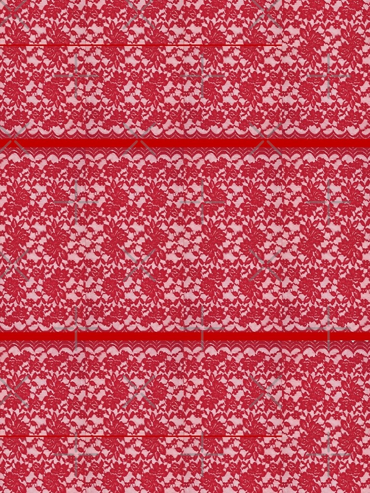 Beautiful red nude lace print with red strips by Veee8