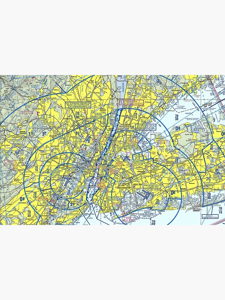 "New York sectional pilot navigation map" Sticker by aviationteees