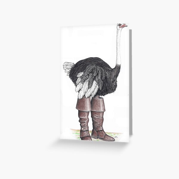Item preview, Ostrich in Musketeer boots designed and sold by JimsBirds.