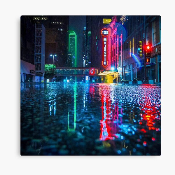Downtown Dallas in the Rain Canvas Print