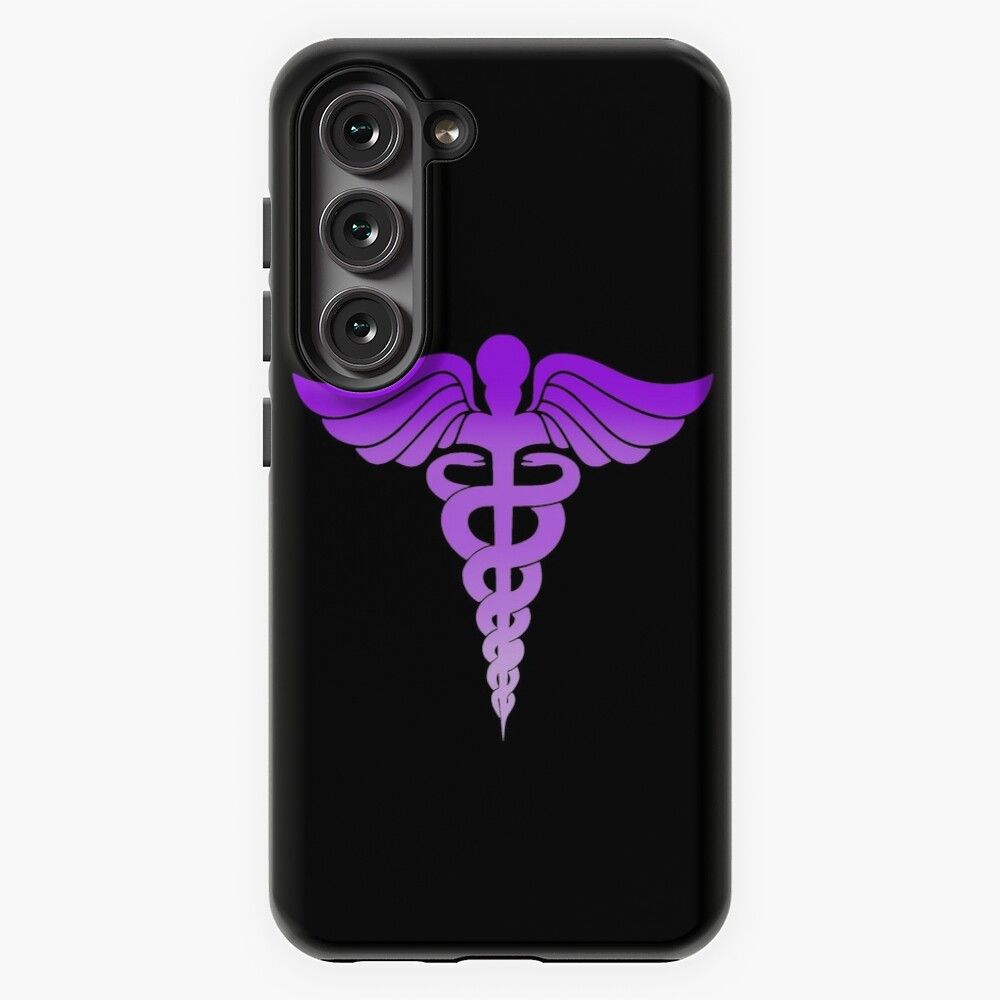 Purple ombré medical symbol snake cross nurse doctor caduceus