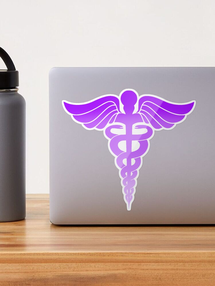 Purple ombré medical symbol snake cross nurse doctor caduceus