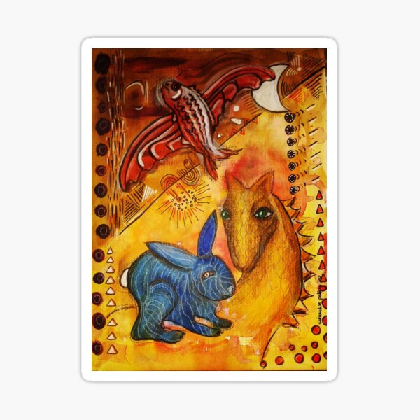 Moonfish and Tigerhare meet the Golden Dragon Sticker