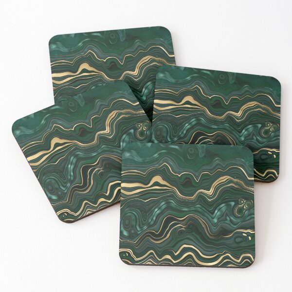 Item preview, Emerald Green and Gold  Malachite Pattern designed and sold by RougeAtelier.