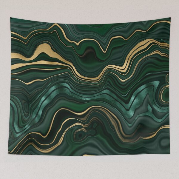 Item preview, Emerald Green and Gold  Malachite Pattern designed and sold by RougeAtelier.
