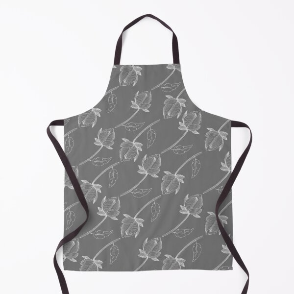 Item preview, Floral Pattern in Deep Grey and Silver Grey Tones designed and sold by Paulele.