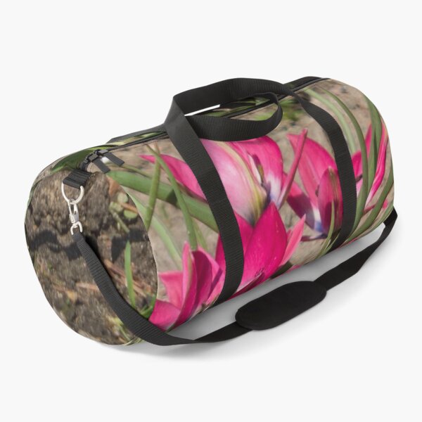 Item preview, pink and white crocus flowers grow on the ground designed and sold by nataliavavilina.