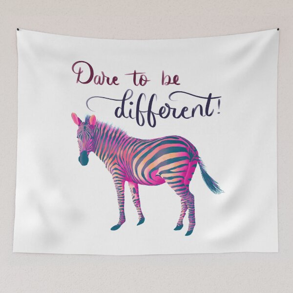 Item preview, Dare to be Different - Pink & Blue on white designed and sold by creativebakergb.
