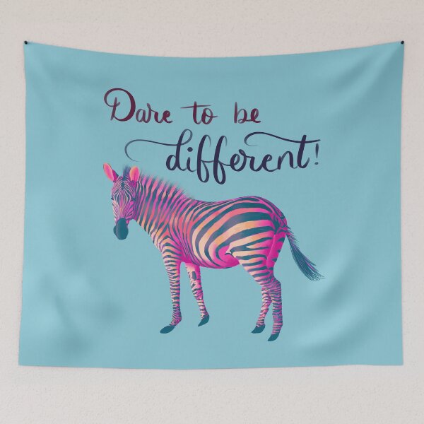 Item preview, Dare to be Different - Pink & Blue on Turquoise designed and sold by creativebakergb.