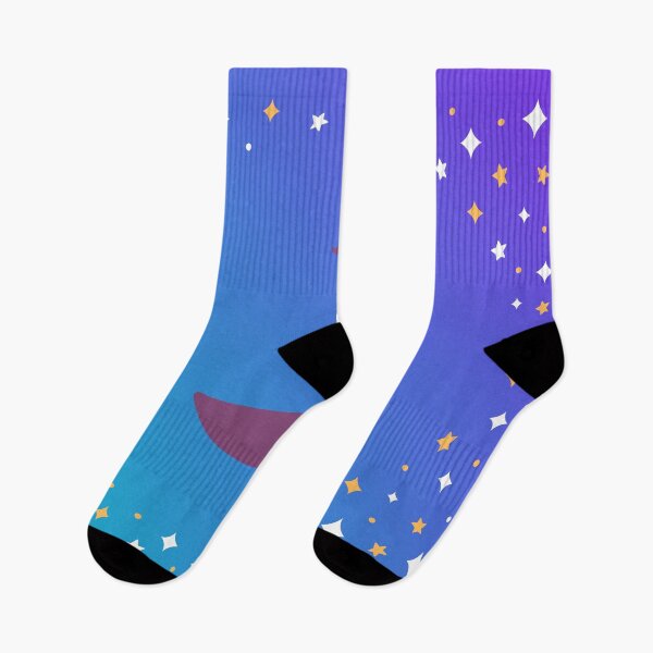 Item preview, Purple Crescent Moon and Stars in Gradient Blue Sky designed and sold by ShaunSandhu.