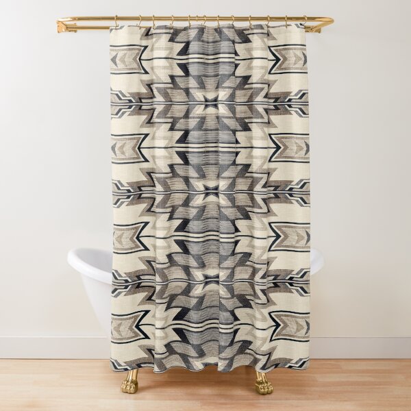 Southwest Blanket Rug in slate grey Shower Curtain