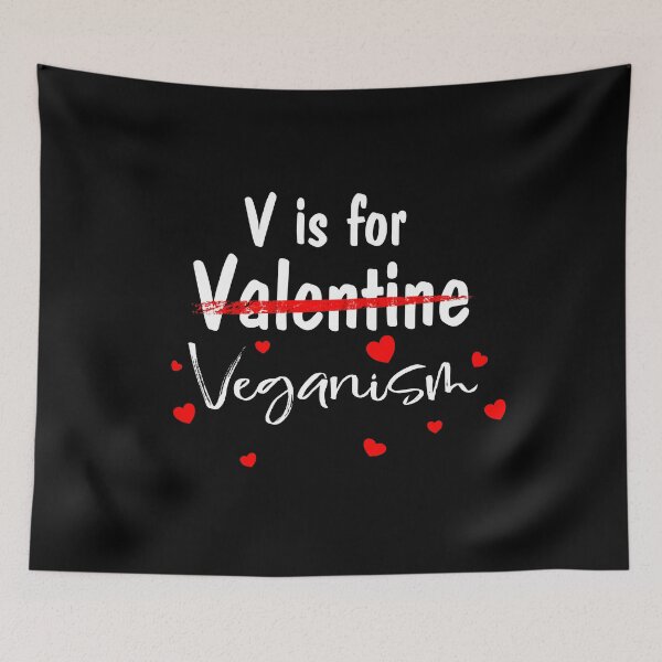 Item preview, V is for Veganism Valentine's day designed and sold by noahs-shop.