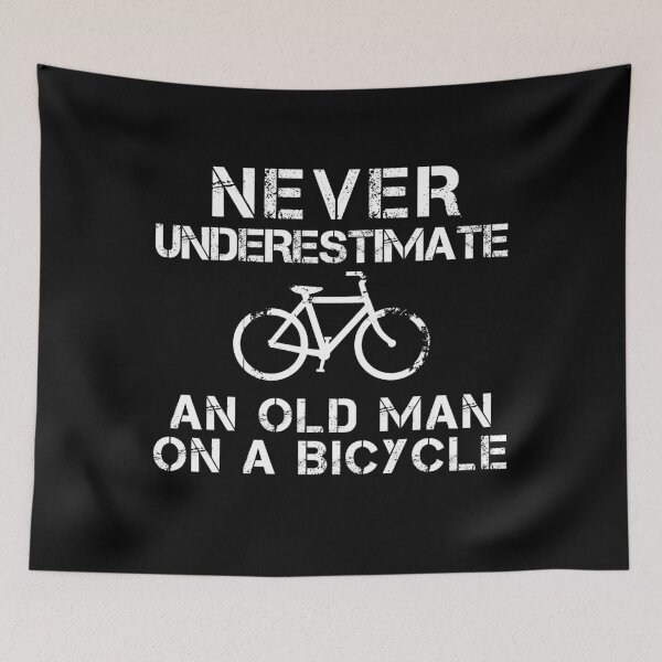 Item preview, Never Underestimate an Old Man on A bicycle designed and sold by cannevas.