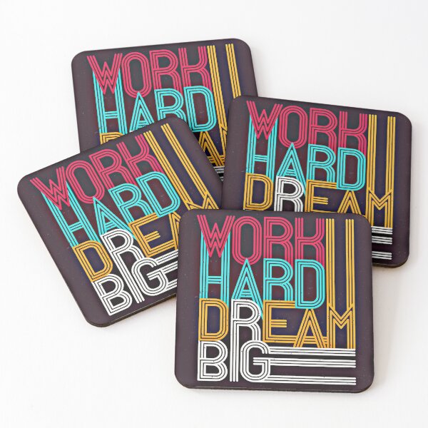 Aperçu de l'œuvre WORK HARD DREAM BIG créée et vendue par Ali-shopy.