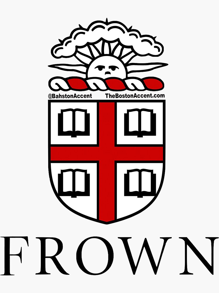 Thumbnail 3 of 3, Sticker, Frown University designed and sold by BostonAccent.