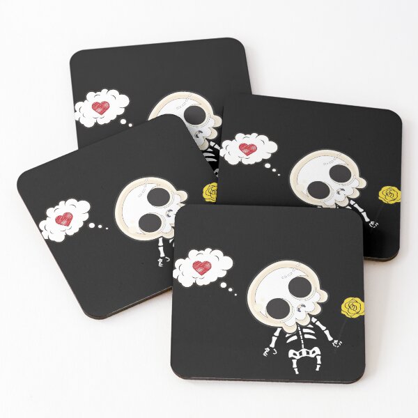 Item preview, Emo Skeleton Thought With cute heart & Yellow flower for Goths Valentines day designed and sold by WhiteTears.
