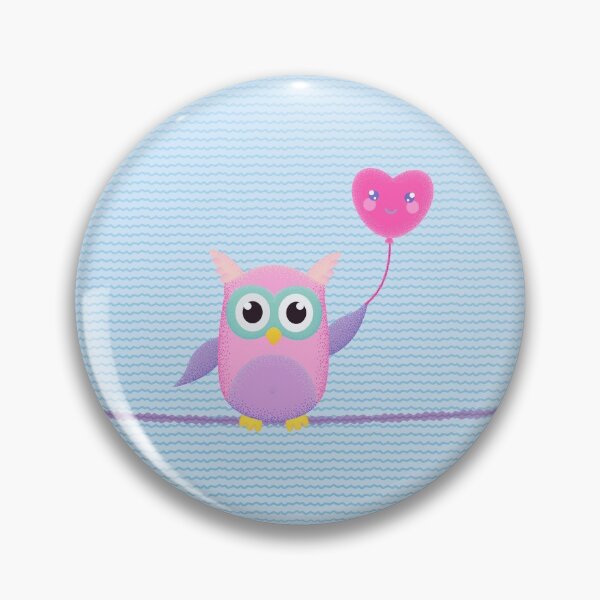 Item preview, Valentin owl with heart balloon designed and sold by MarlowLoom.