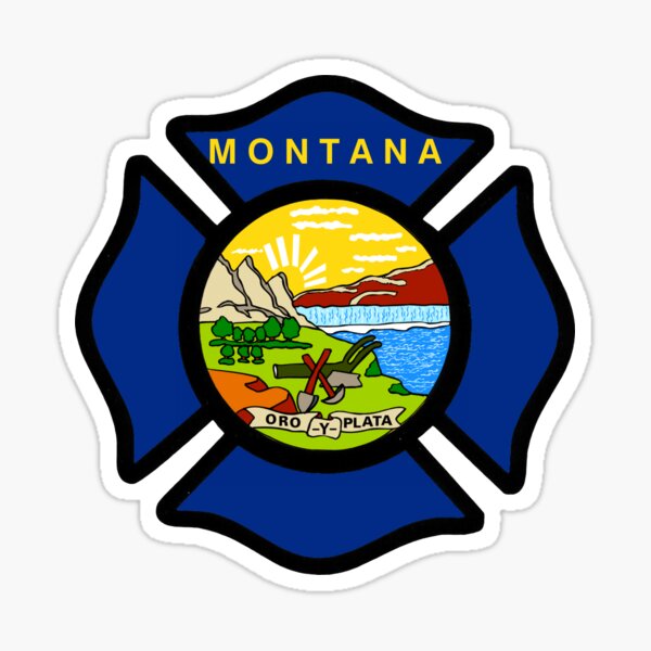 Montana Firefighter Maltese Cross Sticker